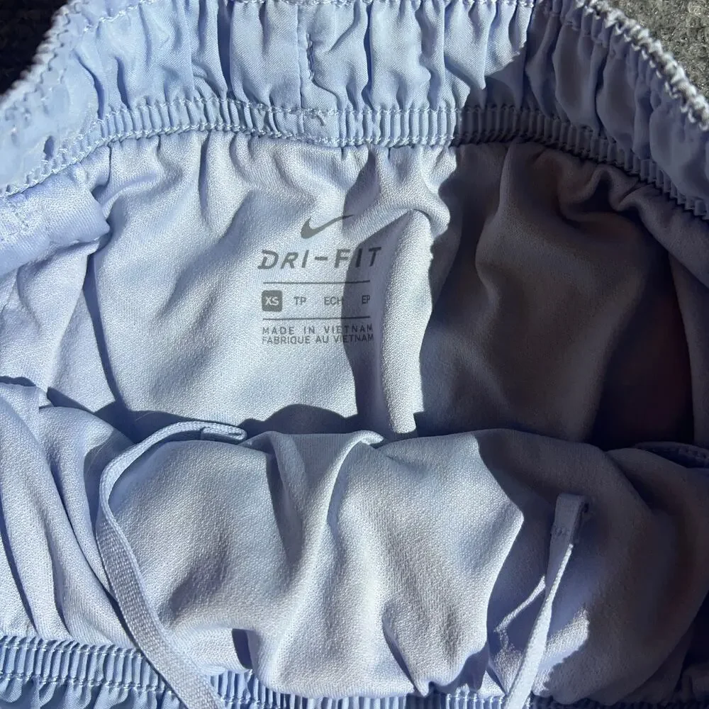 Nike Dri-Fit Womens Running Shorts Size XS Light Blue Periwinkle Mesh Activewear